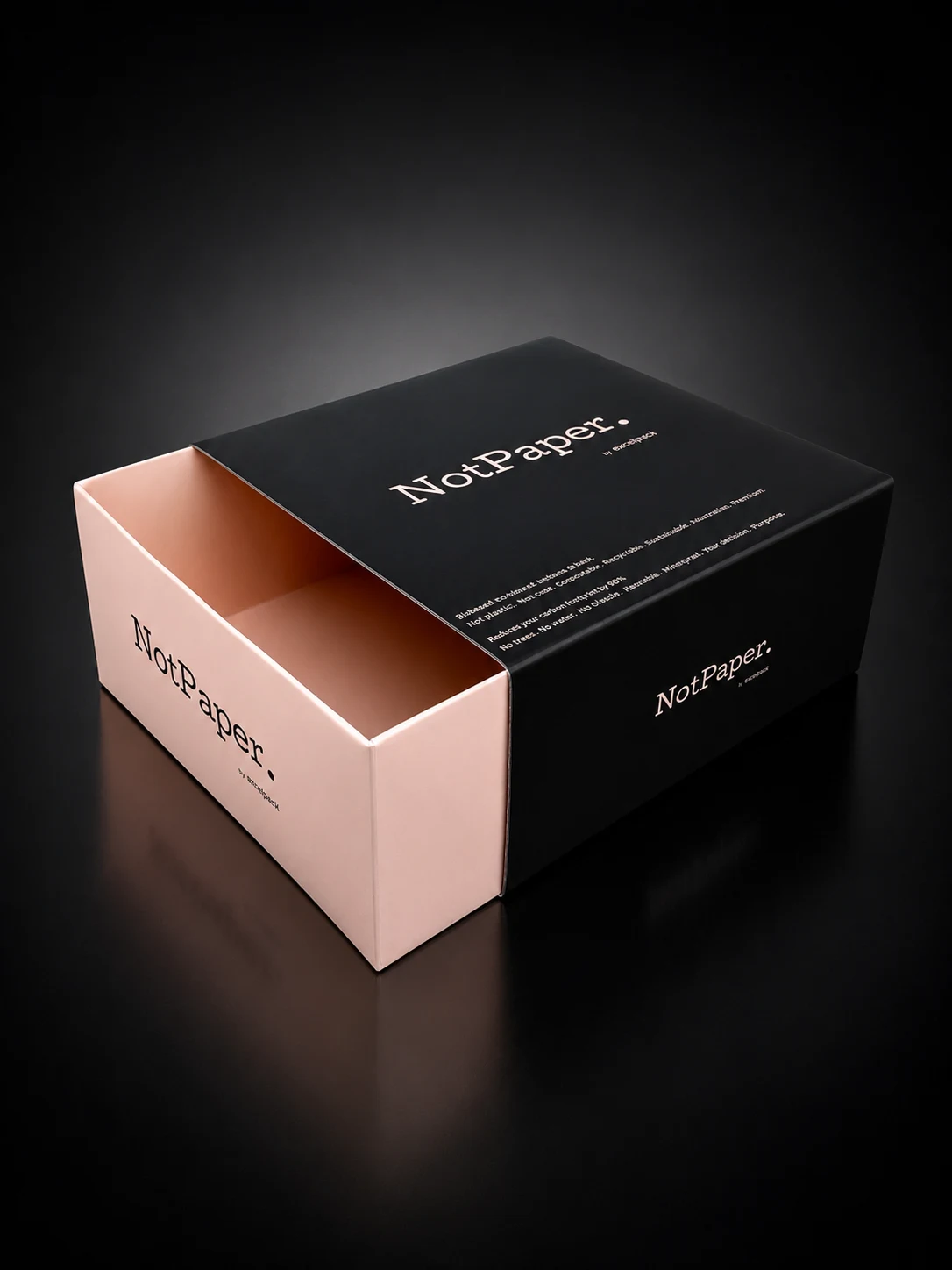 Prototype coffret NotPaper tiroir ouvert vu de dessus