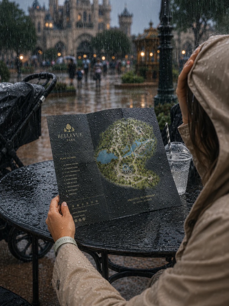 NOTPAPER park map used in the rain